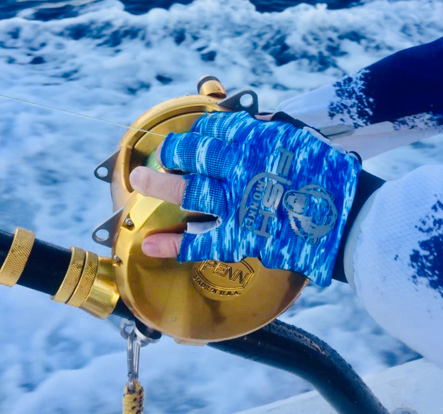 best grip for grouper fishing pole Fish Monkey The Crusher Jigging Glove - Blue Water Camo