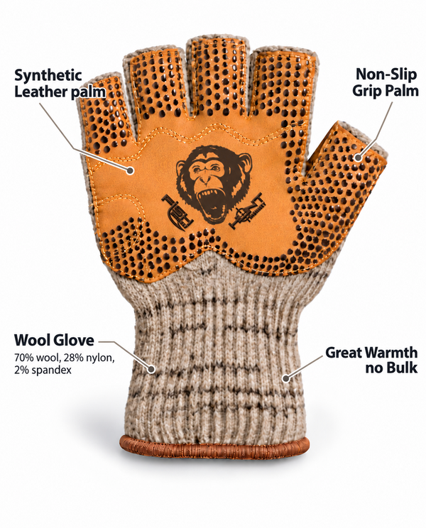 Wooly Precision Grip Half Finger Glove