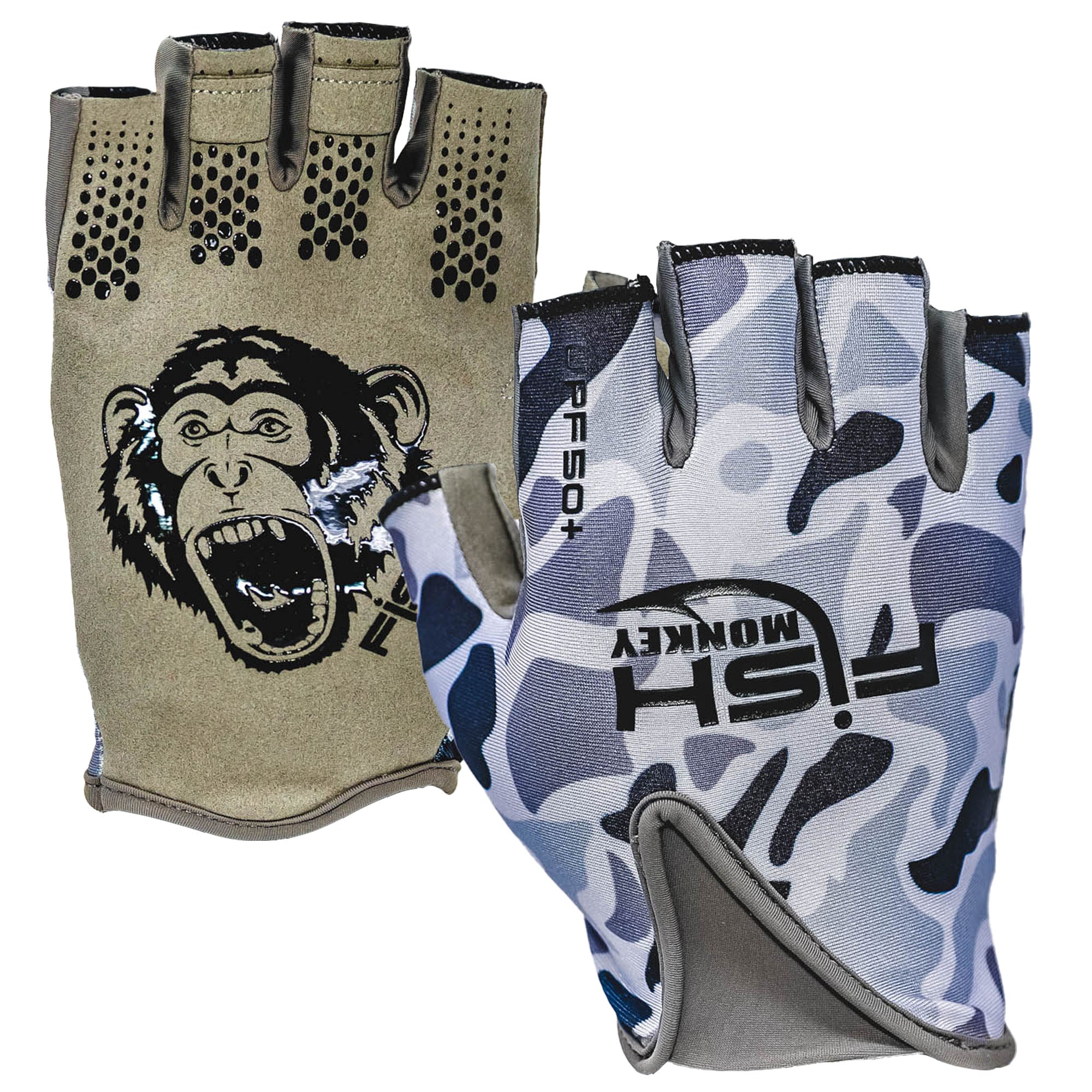 fish monkey handschuhe Fish Monkey Stubby Guide Gloves Old School Grey / Small