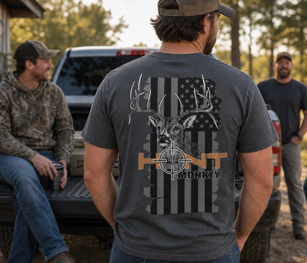 Hunt Monkey Deer Flag T-Shirt