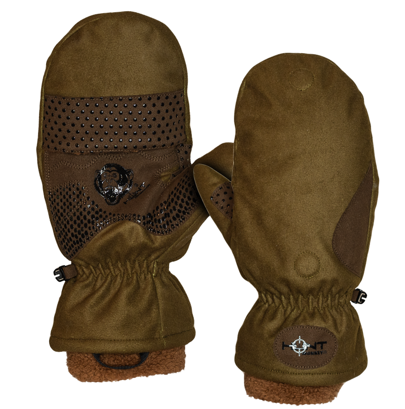 	“Flip-top insulated hunting glove with Sherpa fleece lining and Monkey Grip palm”
