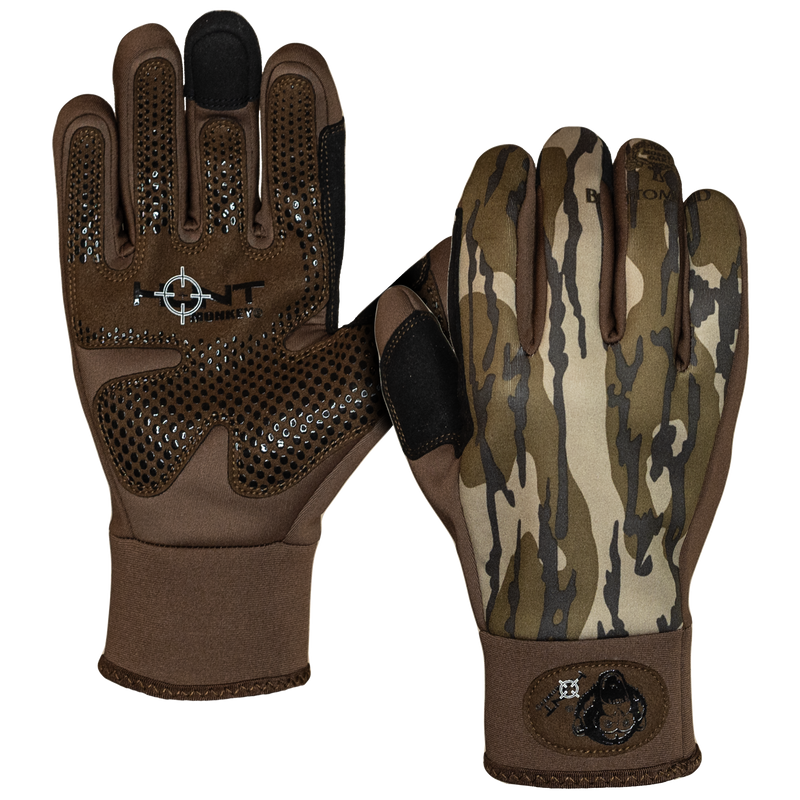 "HUNT TEC hunting glove in Mossy Oak Original Bottomland camo" 