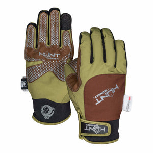 	“Waterproof hunting glove with touchscreen index finger and Monkey Grip palm”
