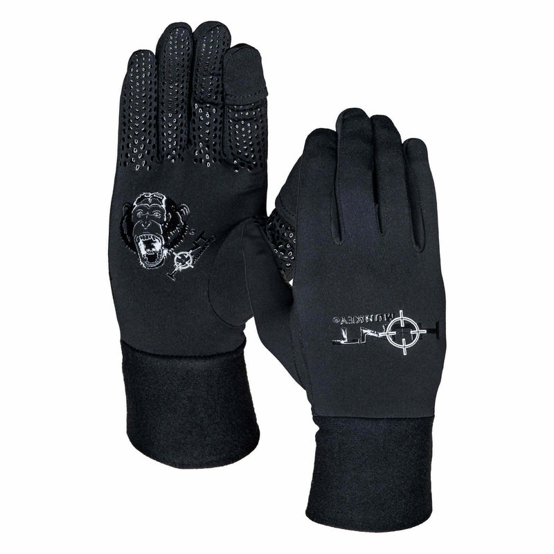 	“Base layer hunting glove with silicone grip and slit index finger”
